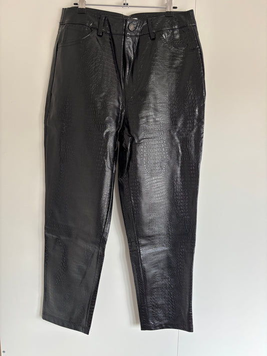 Zwarte lederen broek