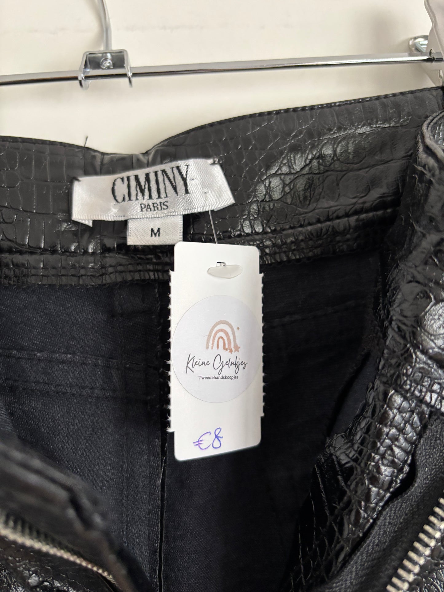 Zwarte lederen broek