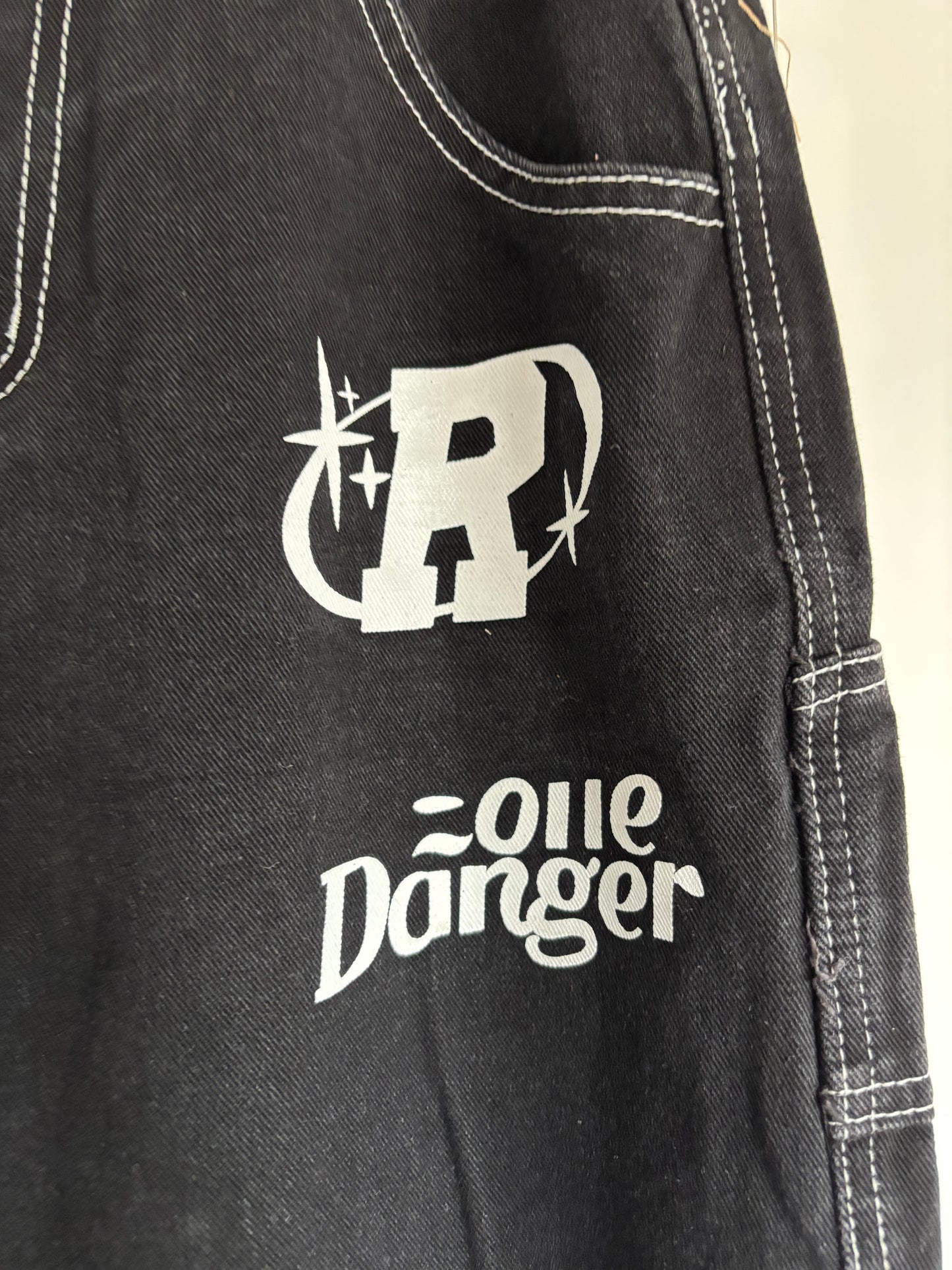 Zwarte wide jeansbroek