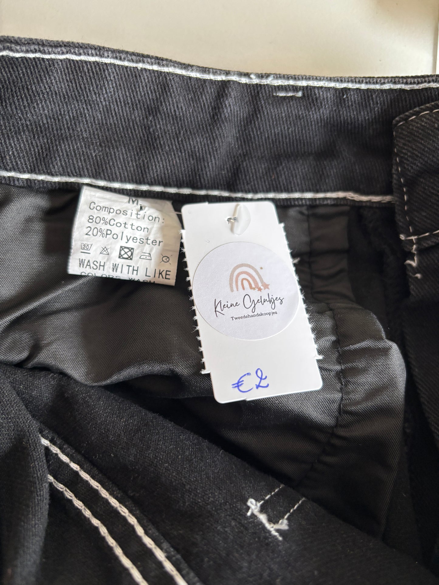 Zwarte wide jeansbroek