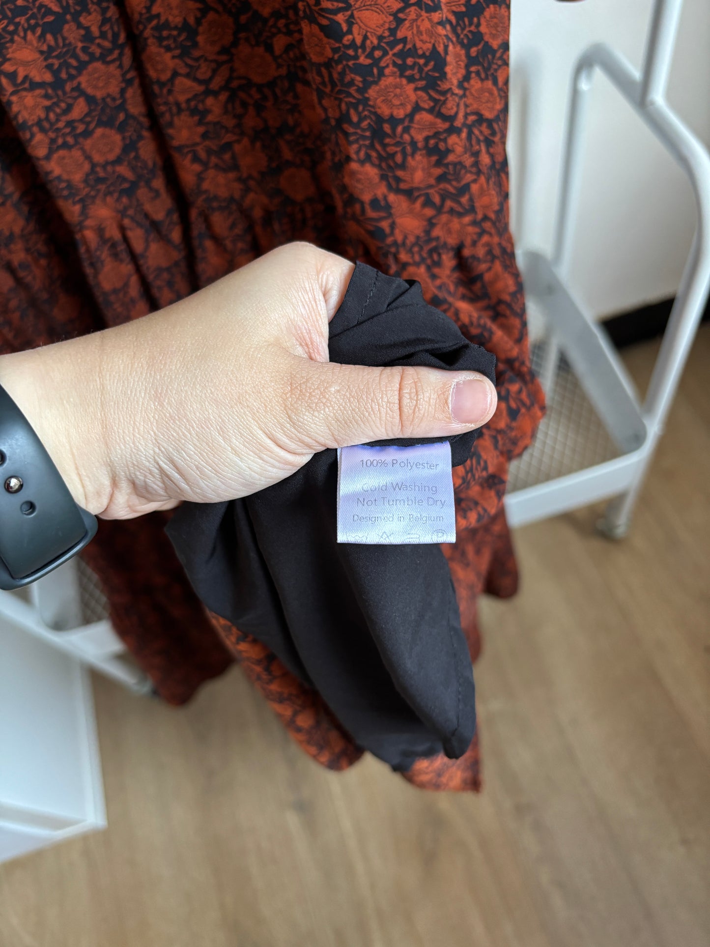 Roestkleurige lange jurk