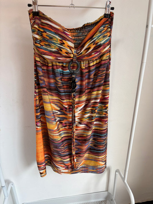 Gestreepte mouwloze jurk