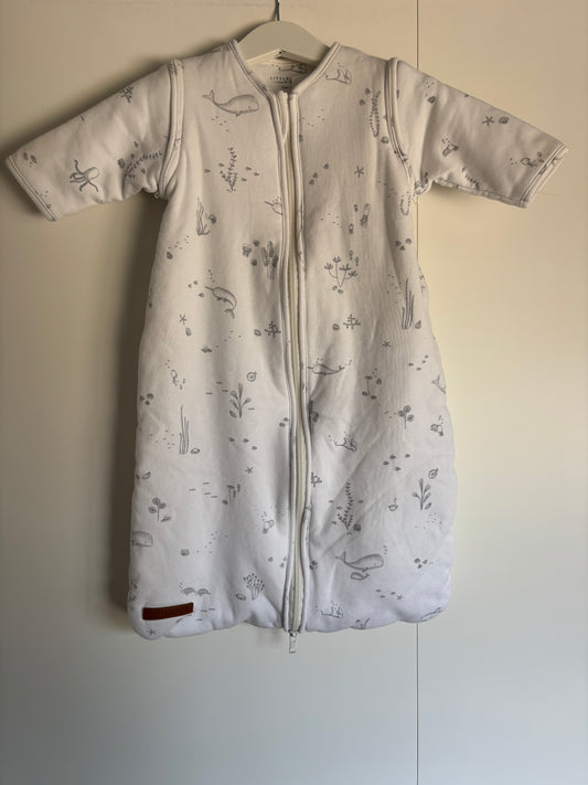 Witte winterslaapzak met zeediertjes