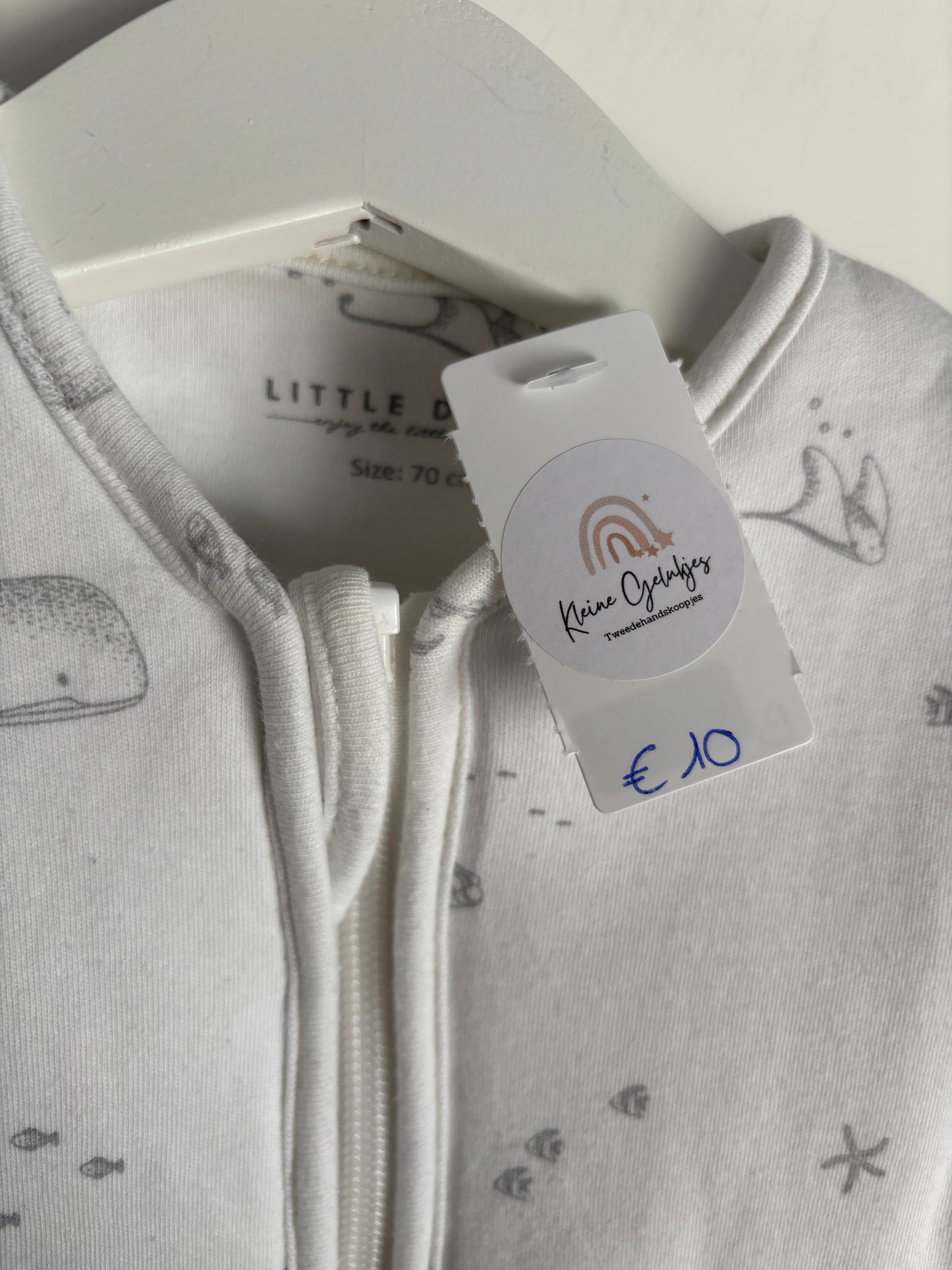 Witte winterslaapzak met zeediertjes