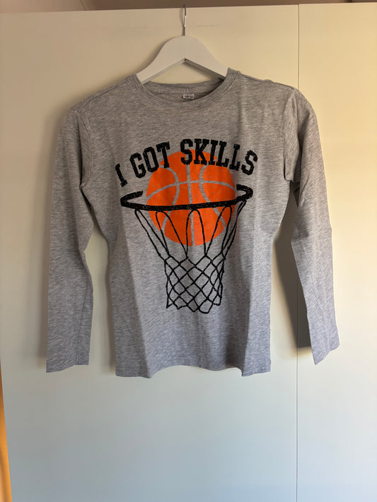 Grijze longsleeve "I got skills"