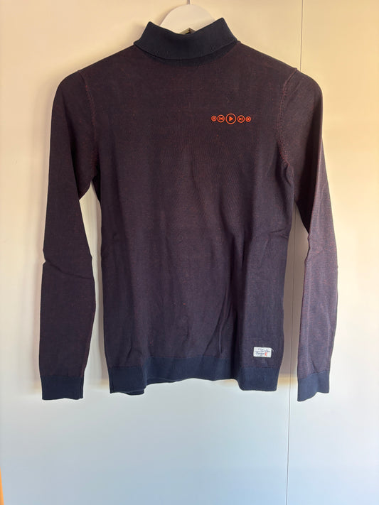 Marineblauwe trui met rolkraag