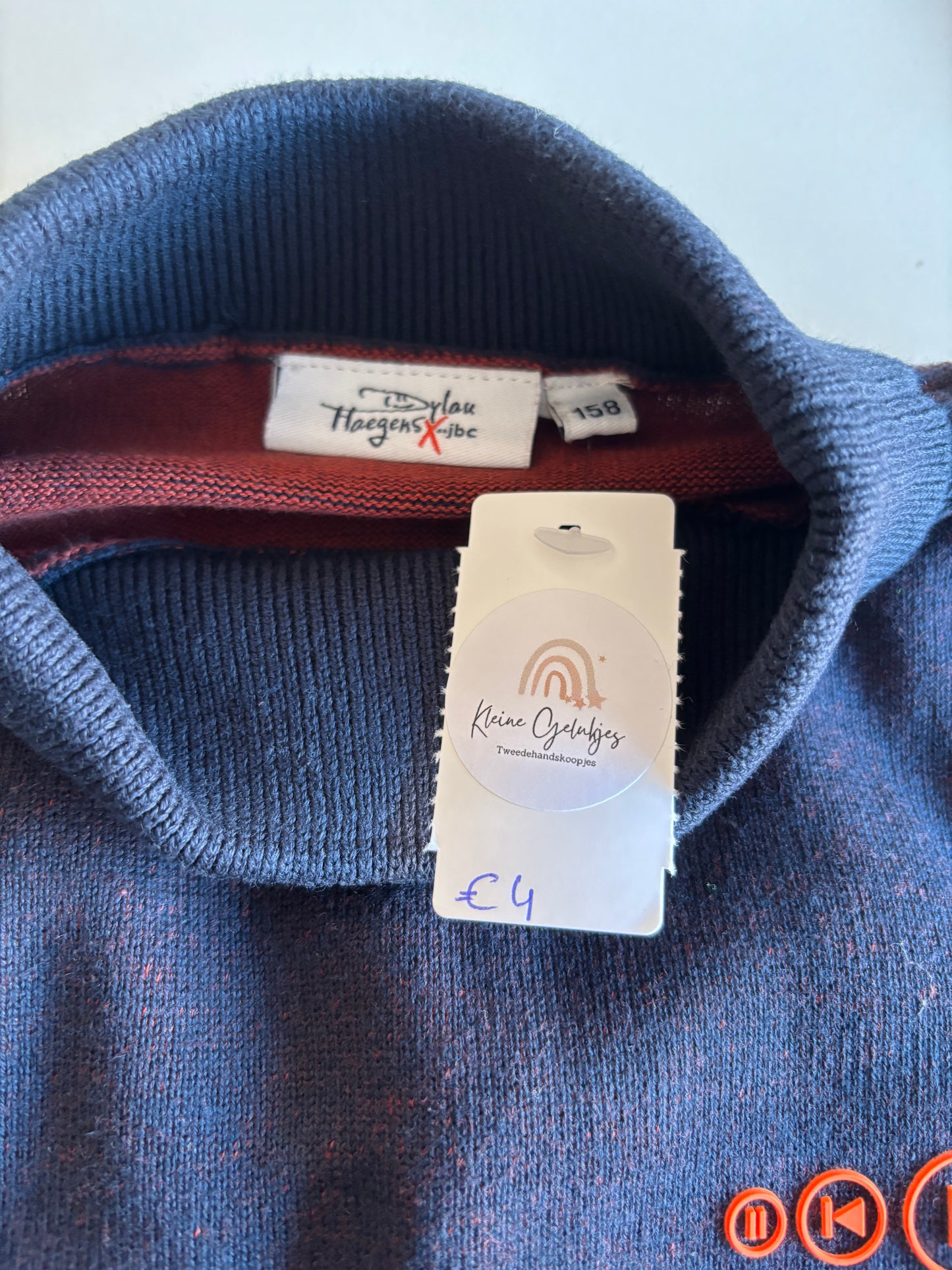 Marineblauwe trui met rolkraag