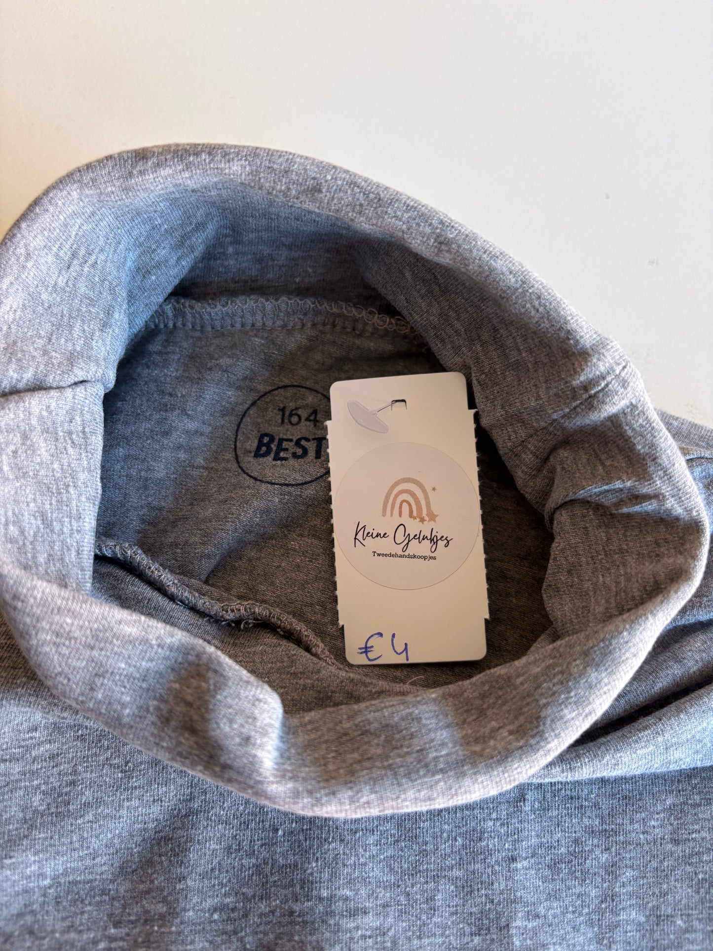 Grijze longsleeve met rolkraag