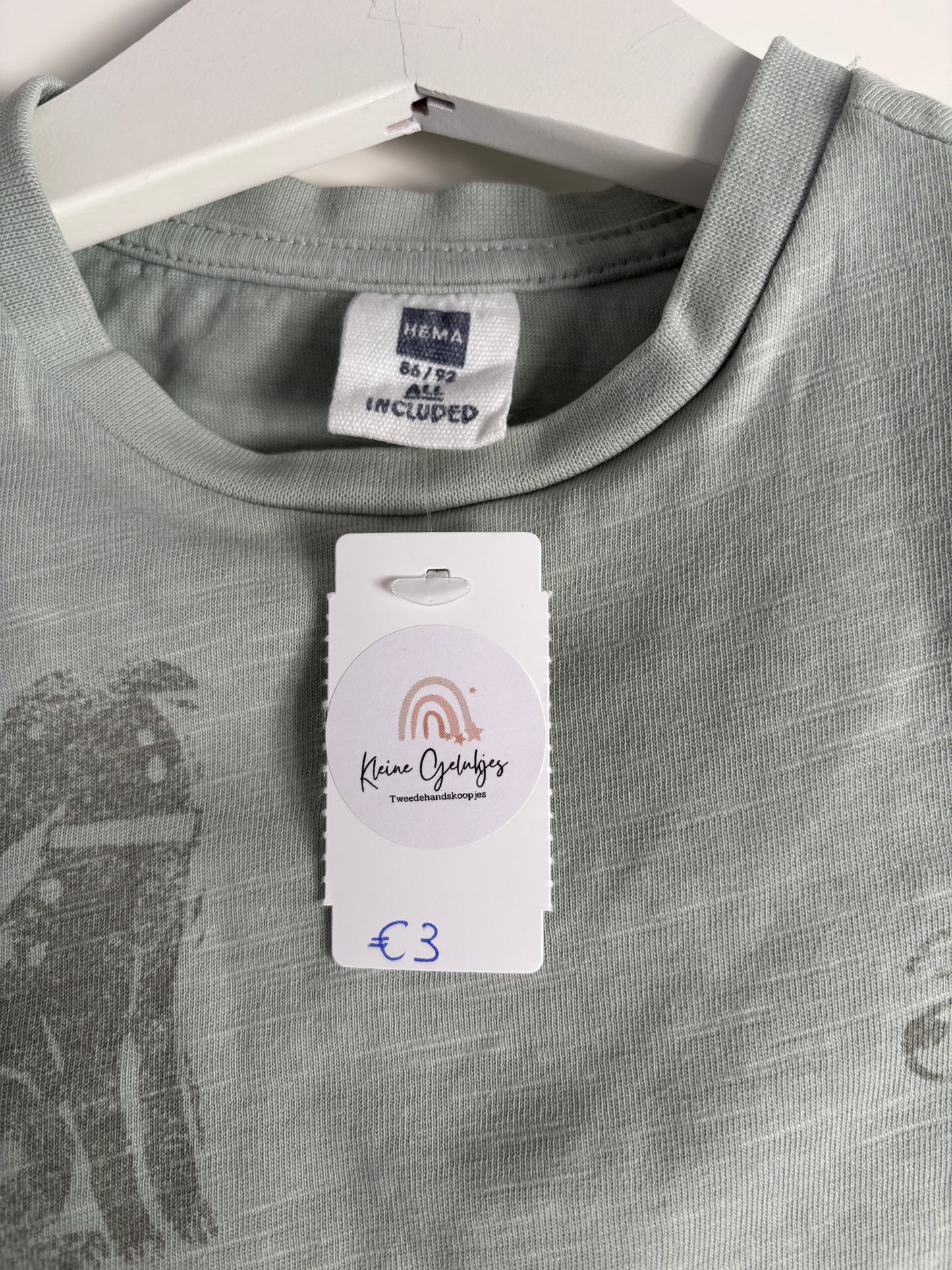 Muntgroene T-shirt met hondjes