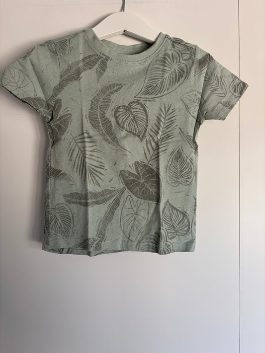 Muntgroene T-shirt met bladeren