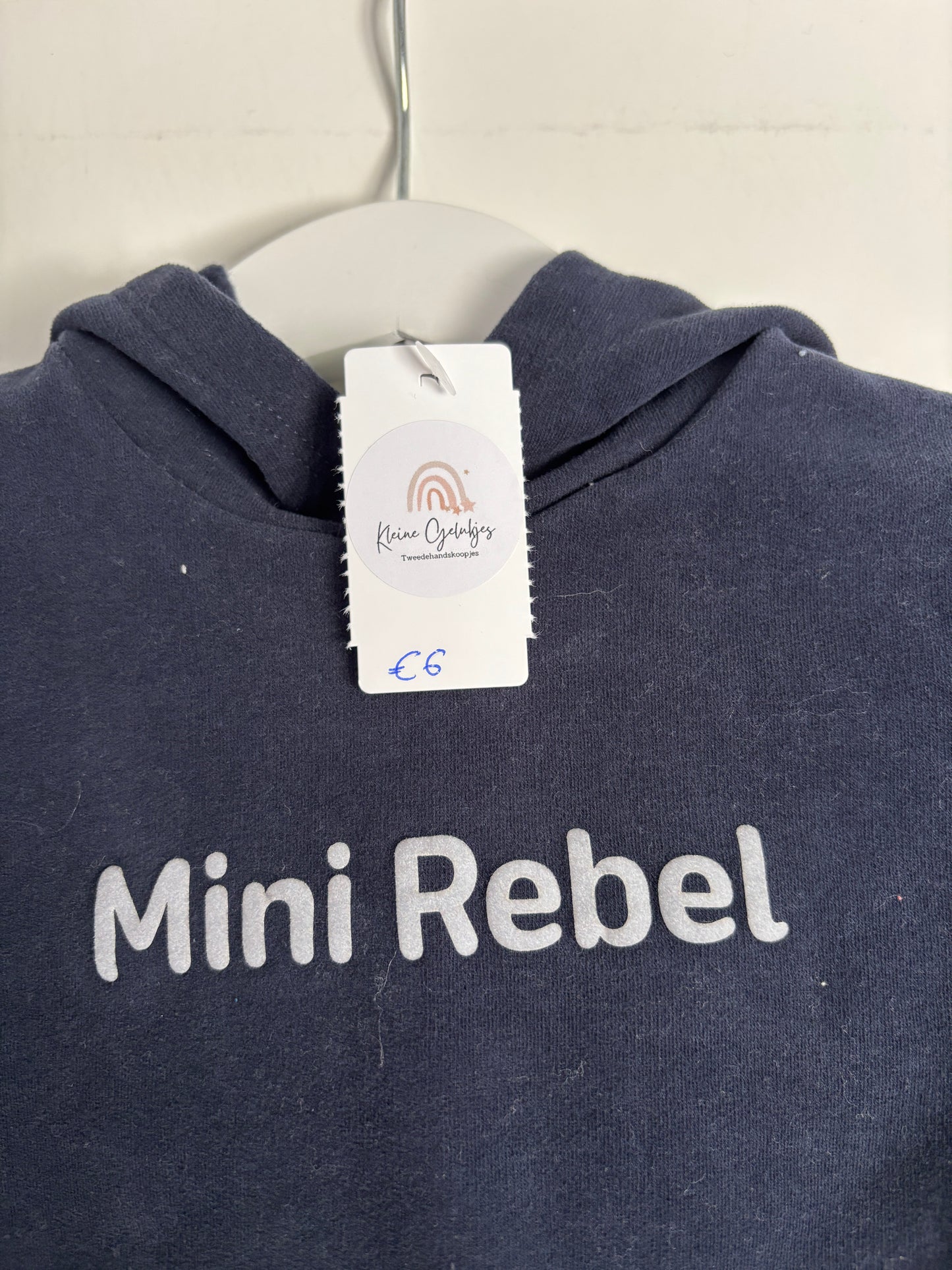 Marineblauwe sweater "Mini Rebel"