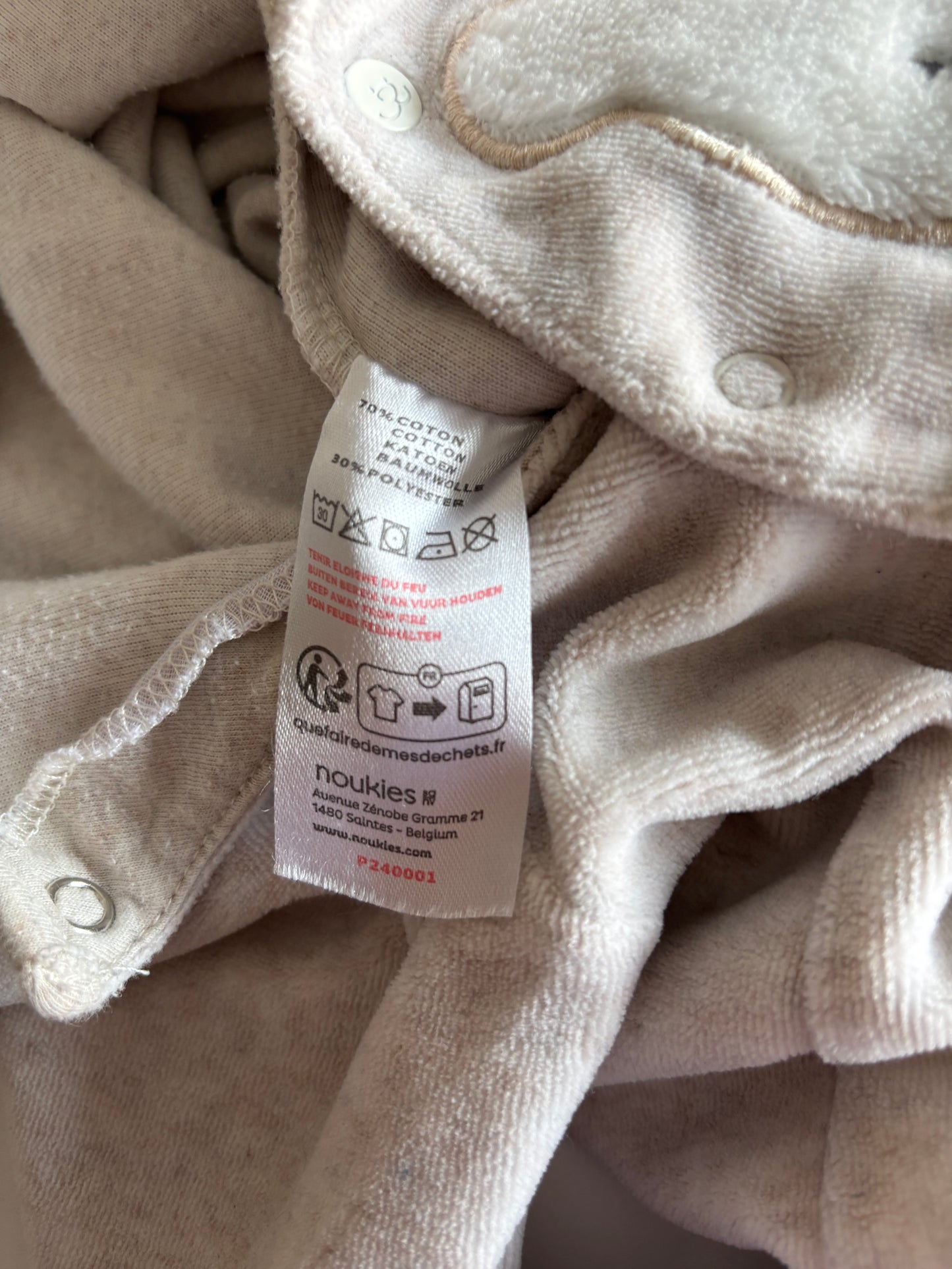 Beige eendelige winterpyjama