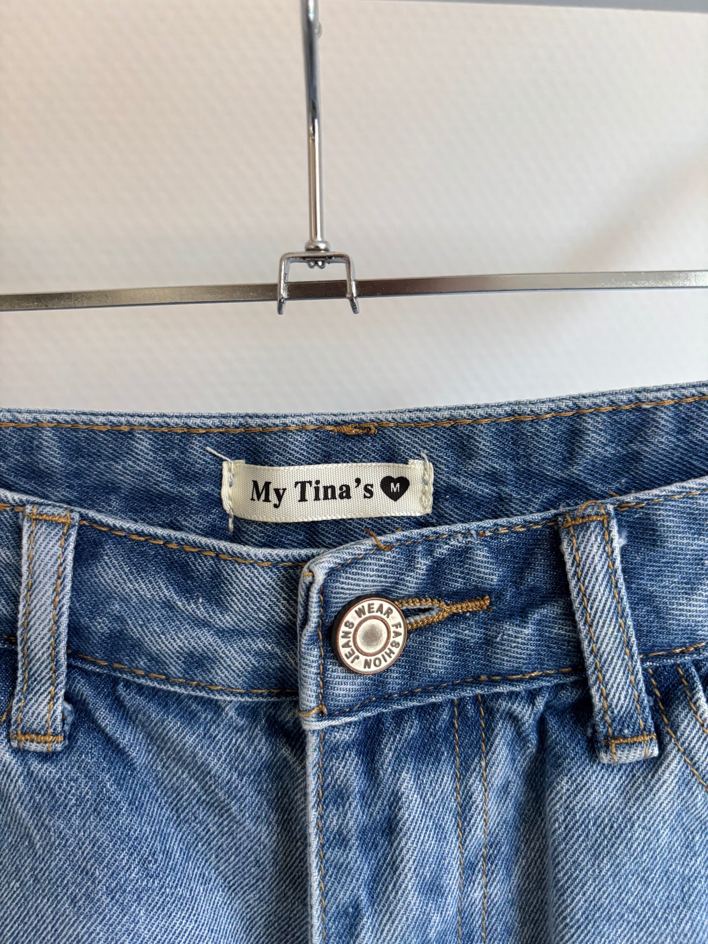 Blauwe ripped jeansshort