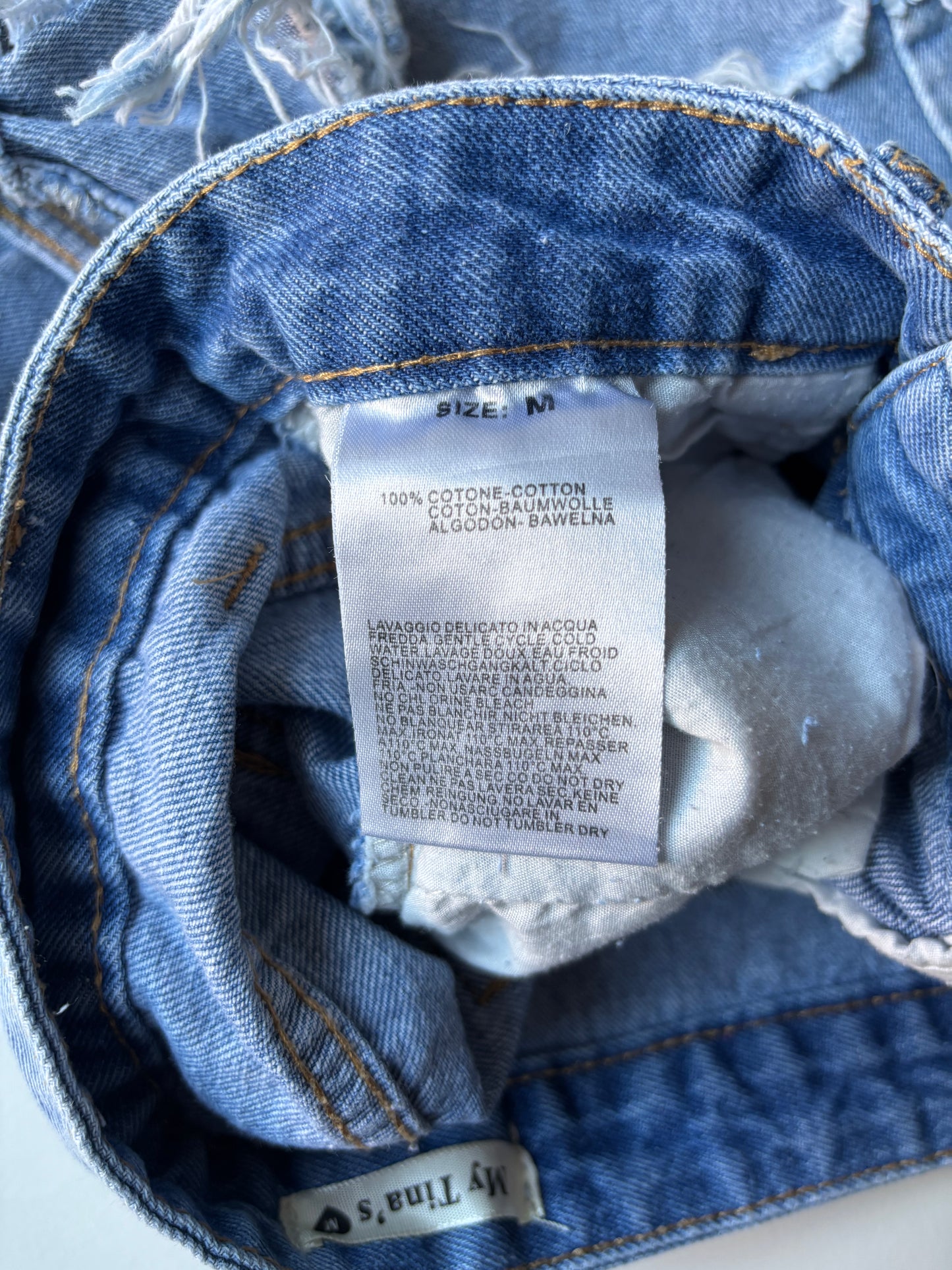 Blauwe ripped jeansshort