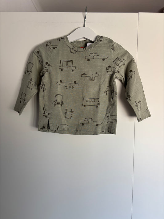 Groene longsleeve met auto's