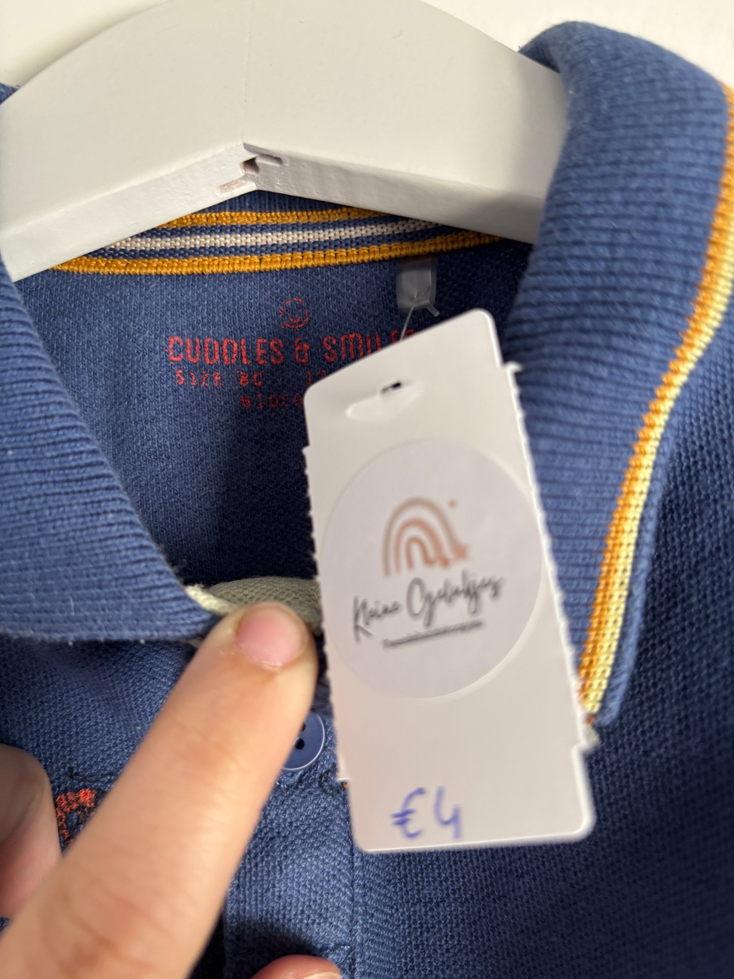 Blauwe polo met gamba's