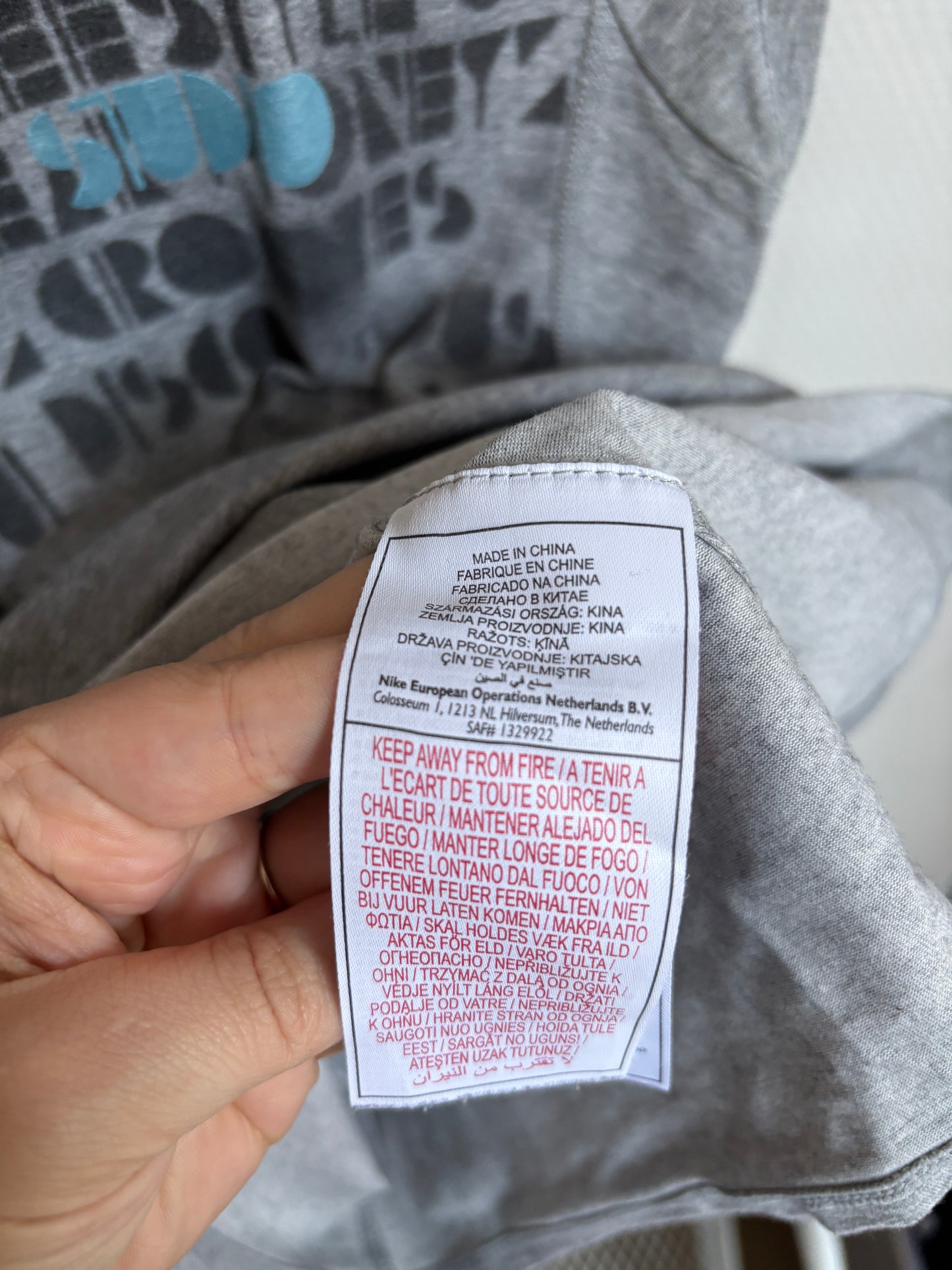 Grijze sweatshirt met korte mouwen