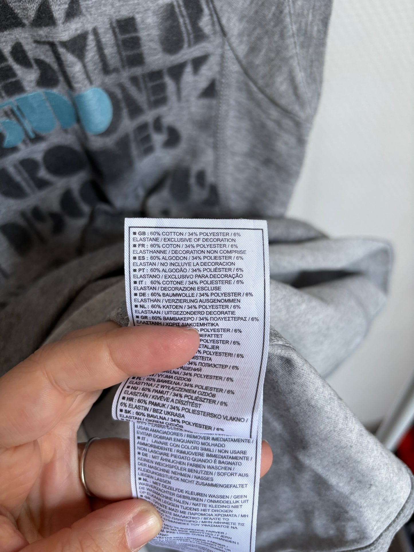 Grijze sweatshirt met korte mouwen