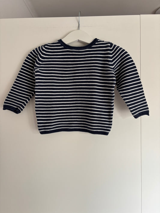 Marineblauwe gestreepte trui