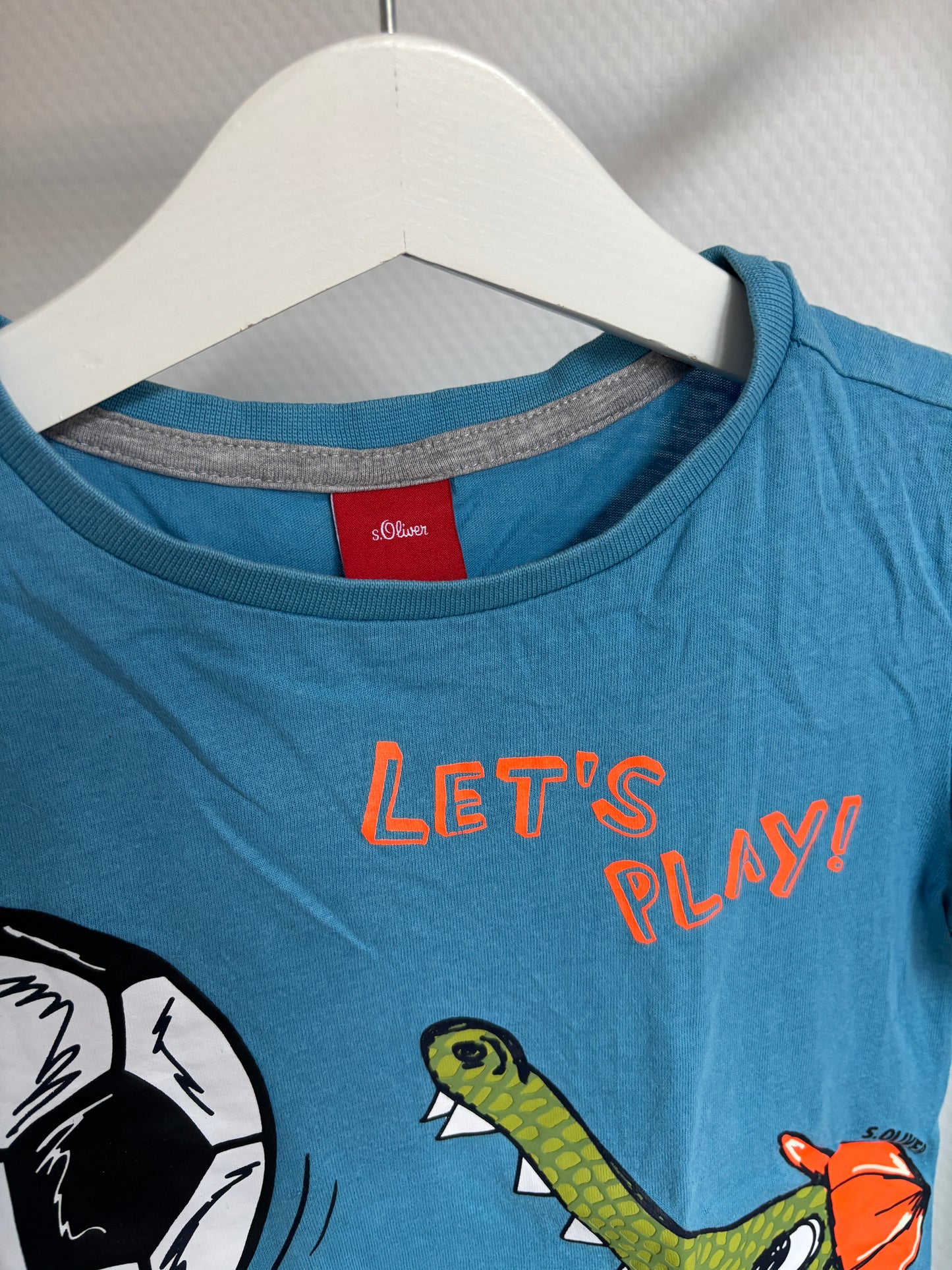 Blauwe T-shirt met krokodil