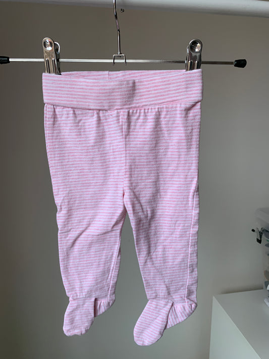 Roze gestreept broekje met voetjes ⚡