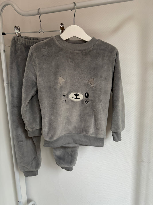 Grijze tweedelige winterpyjama