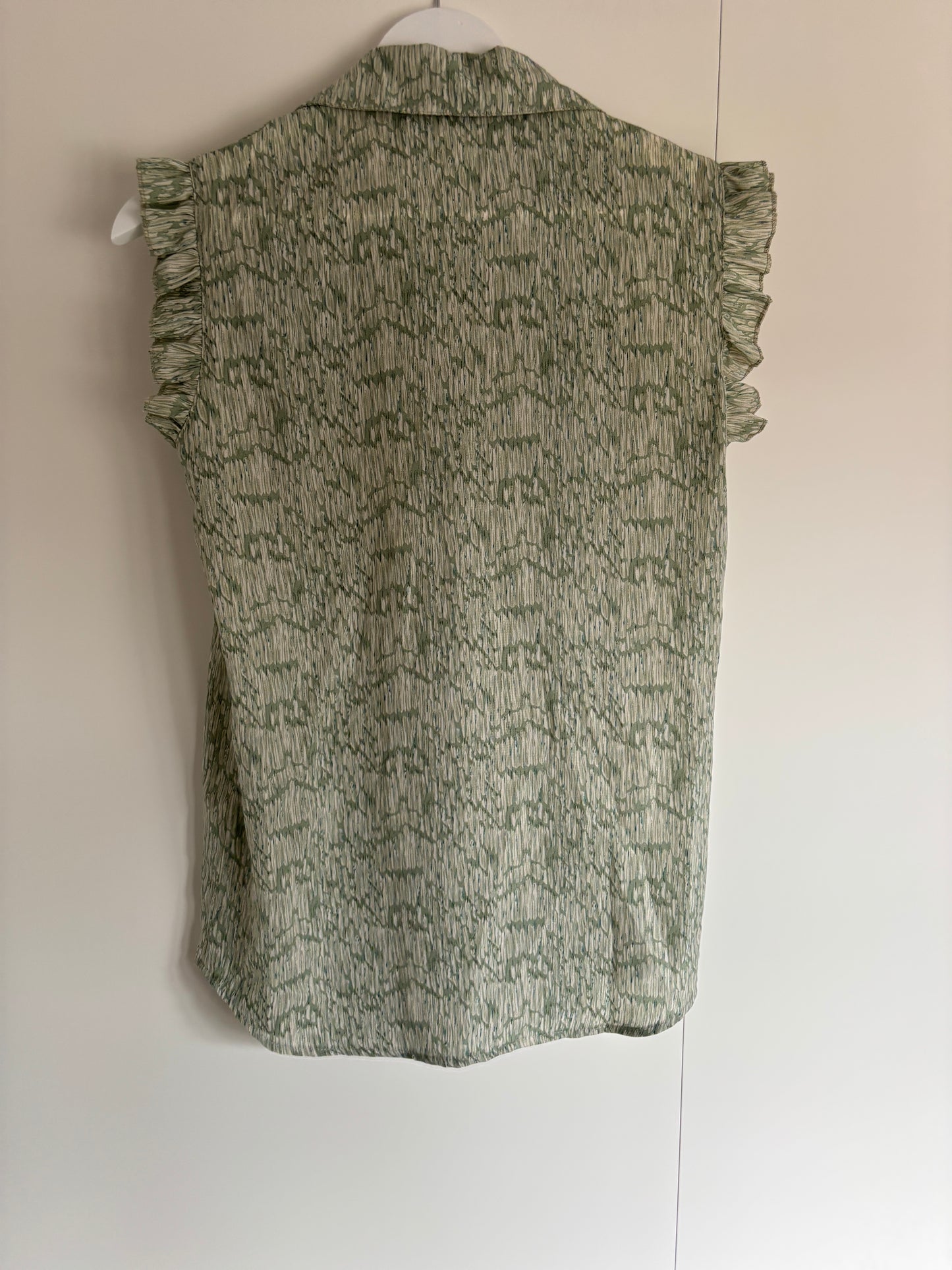 Muntgroene gestreepte blouse