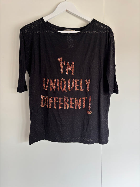 Zwarte longsleeve met panterprint