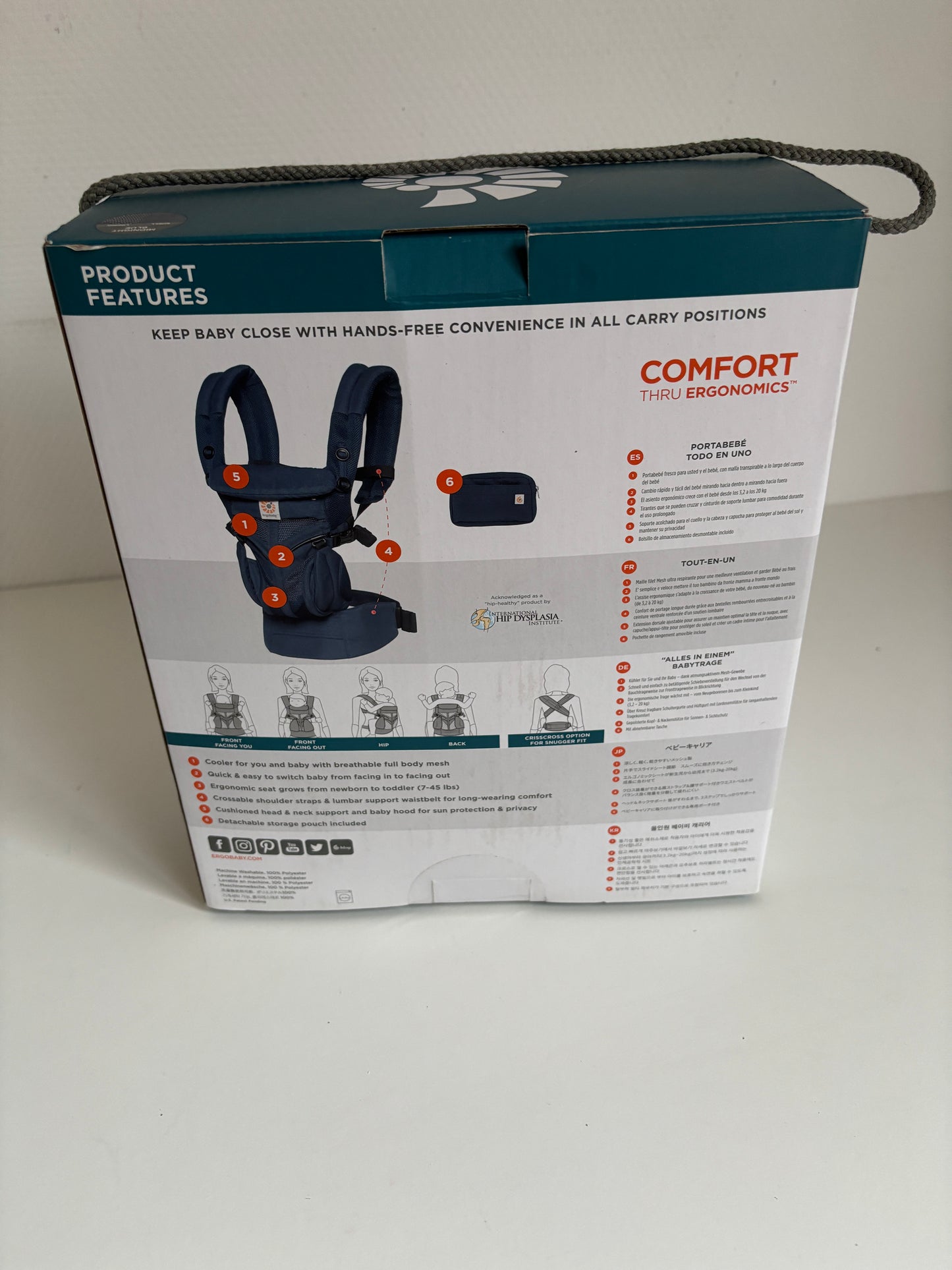 Marineblauwe draagzak