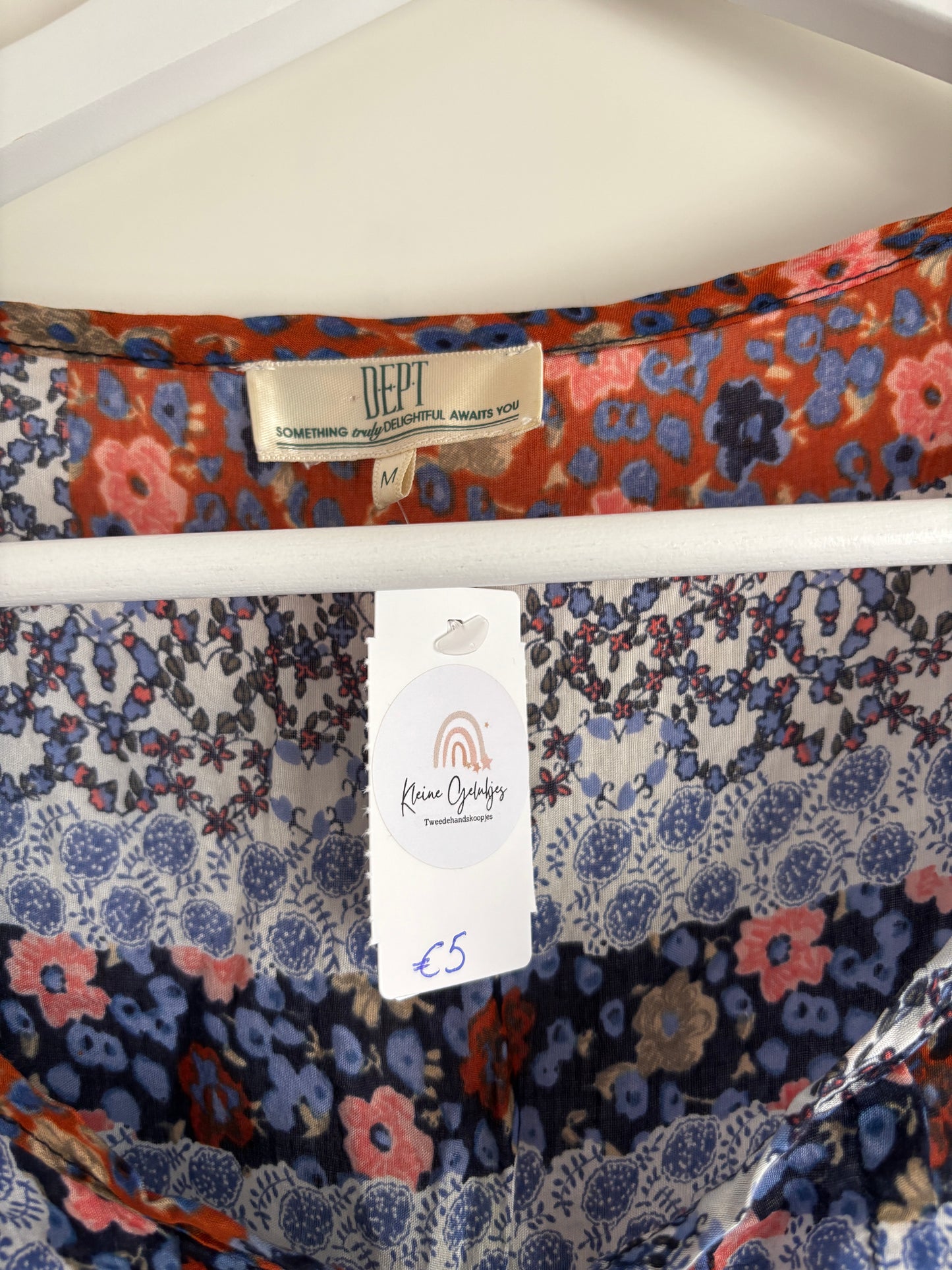 Blauwrode bloemenjurk