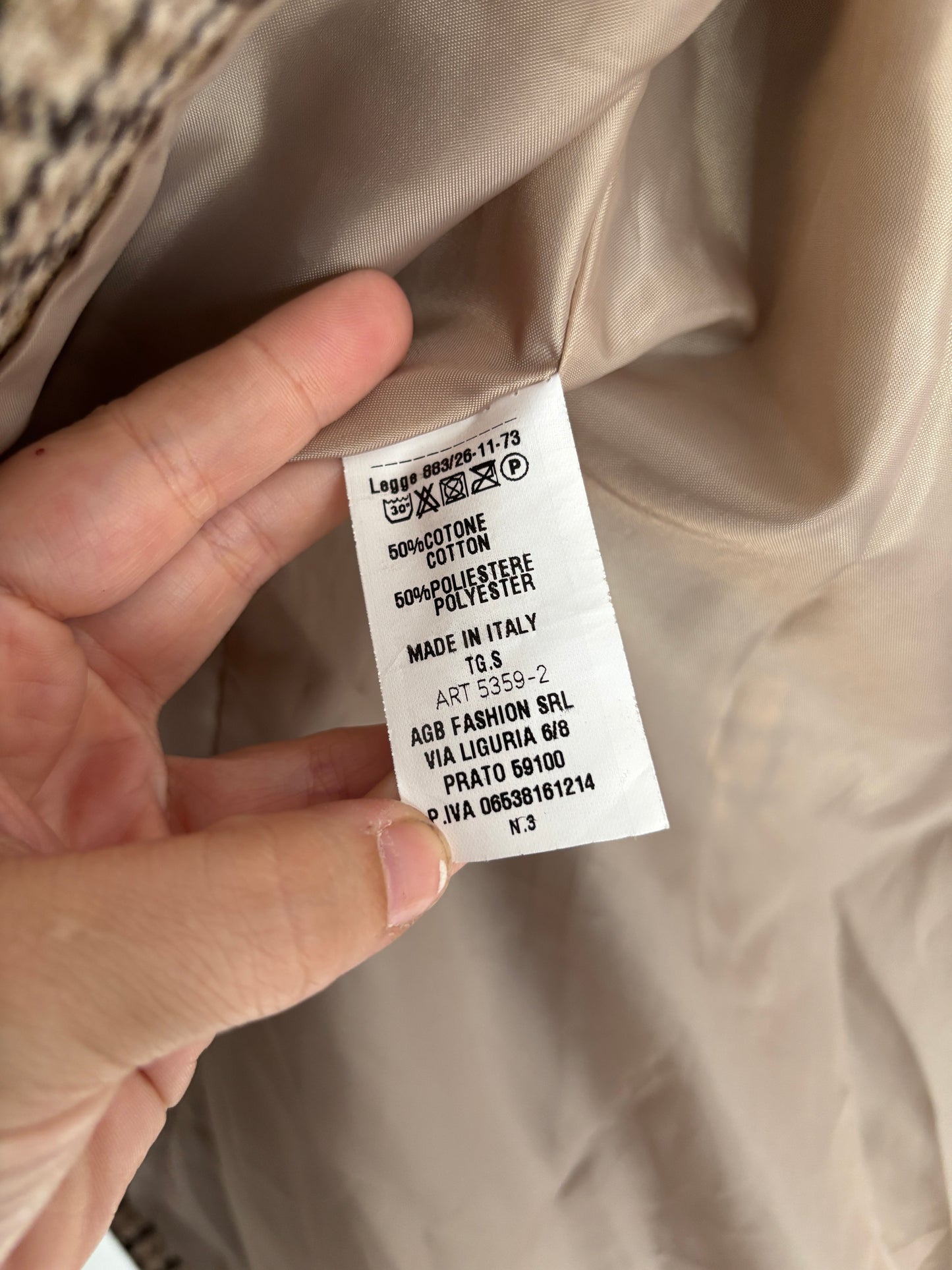 Beige geruite blazer