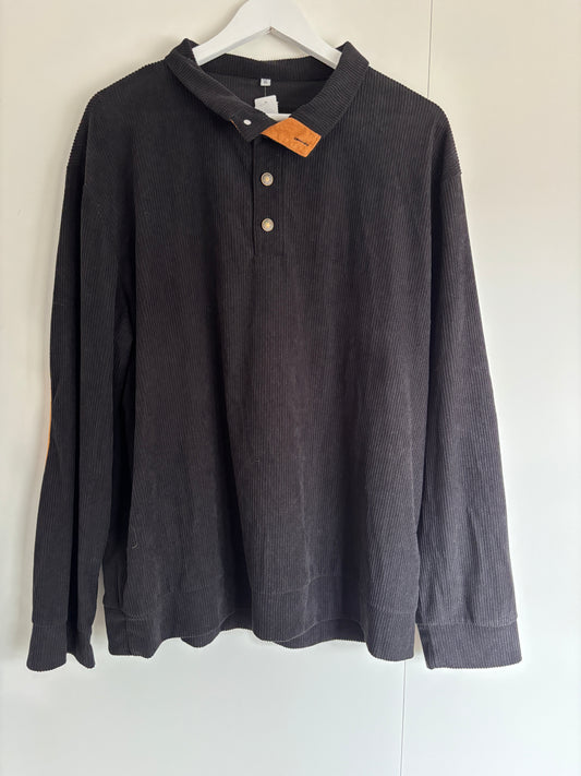 Zwart ribfluwelen hemd