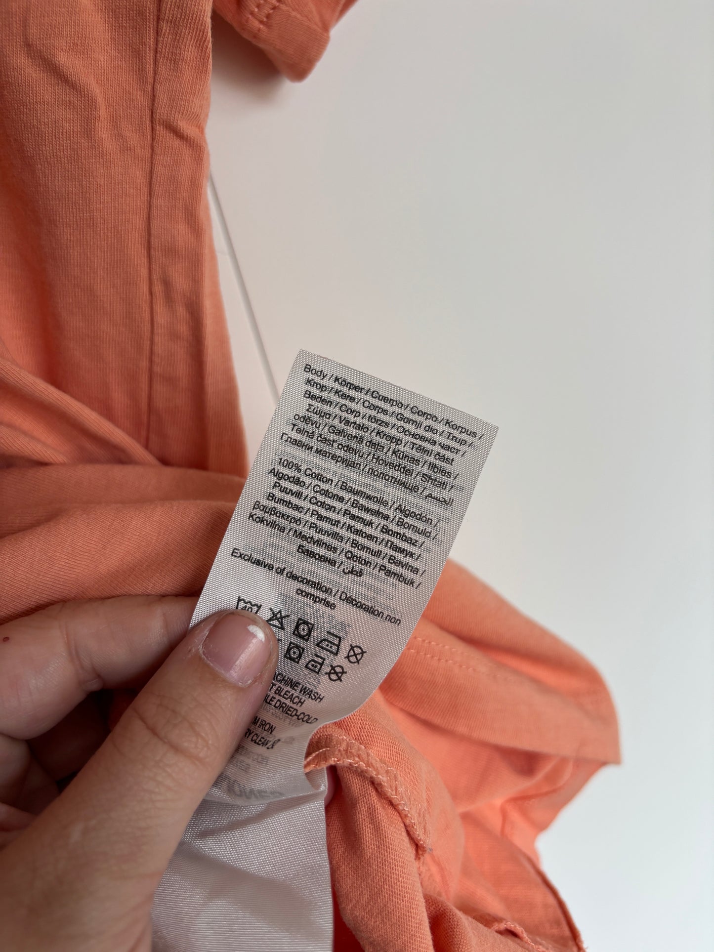 Koraalkleurige T-shirt