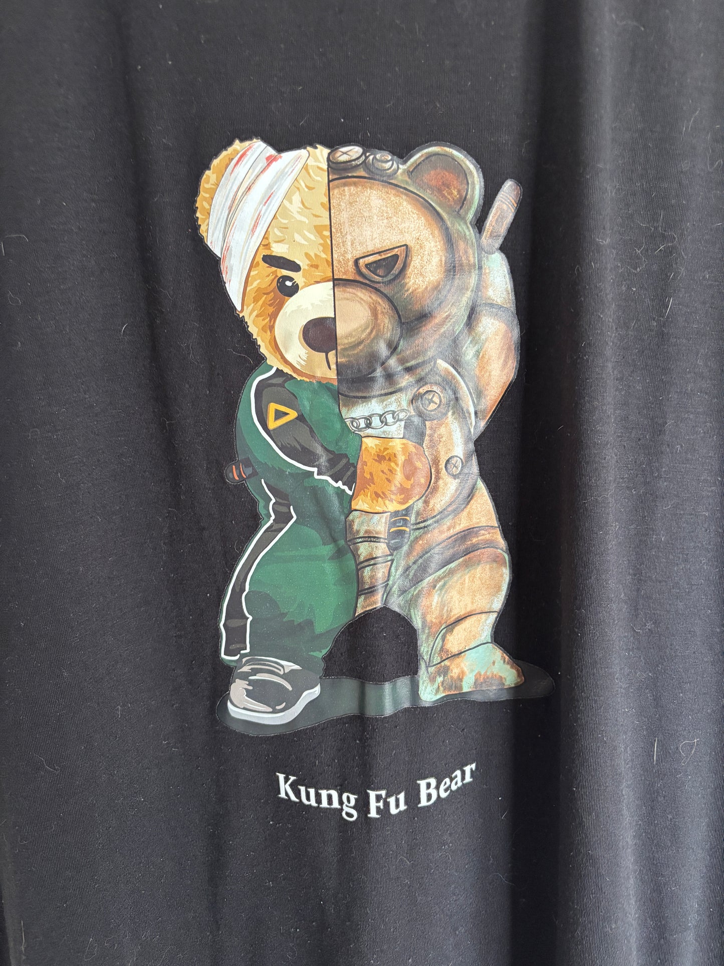 Zwarte T-shirt "Kung Fu Bear"