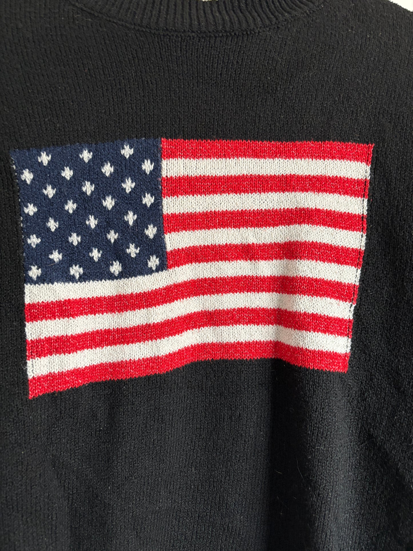 Zwarte trui met Amerikaanse vlag