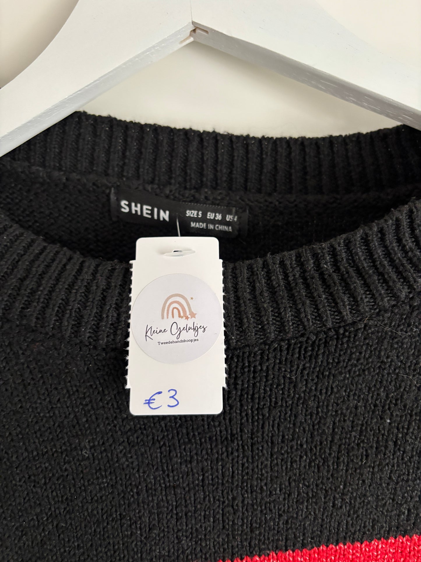 Zwarte trui met Amerikaanse vlag