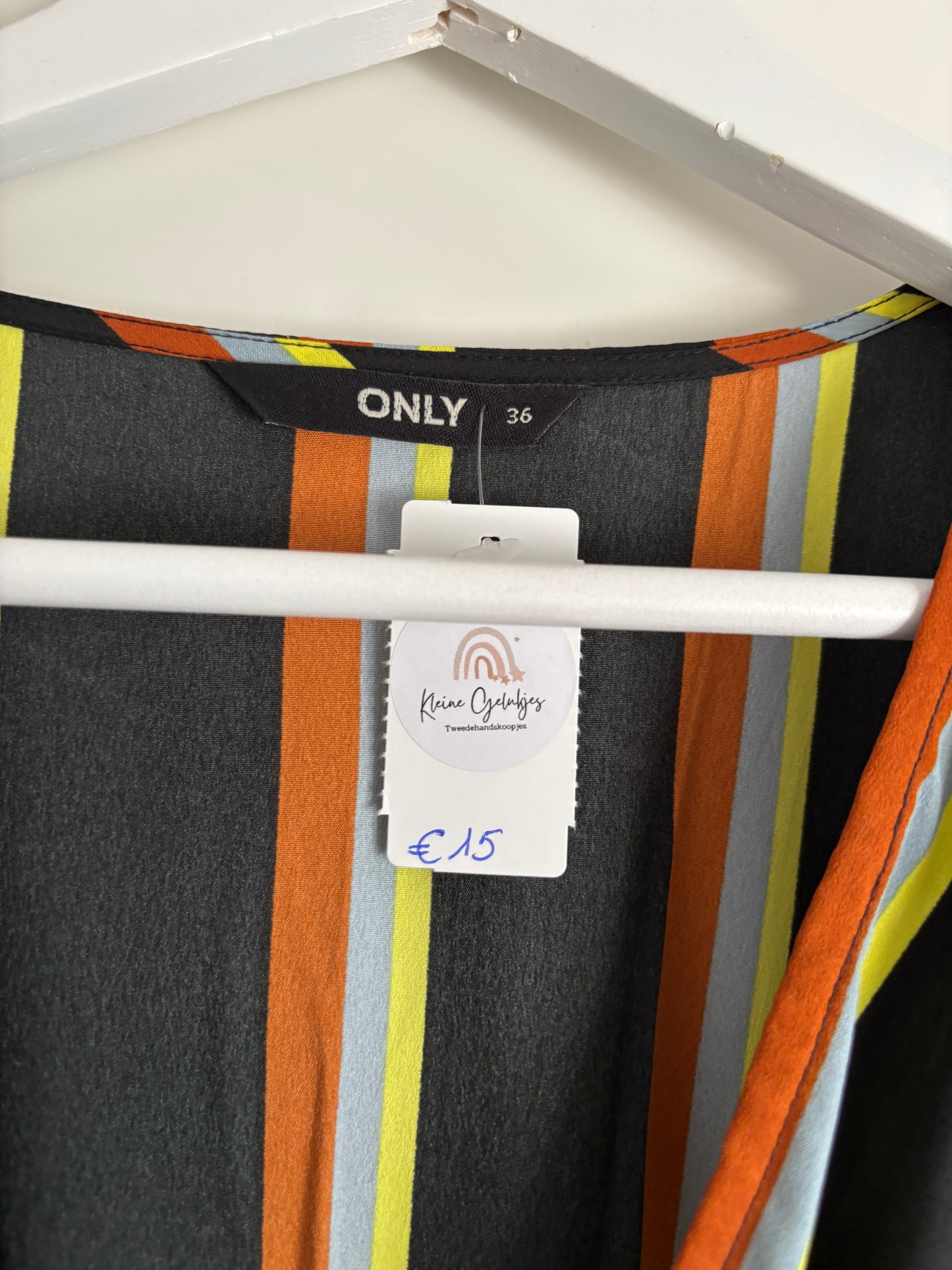 Zwarte gestreepte jumpsuit