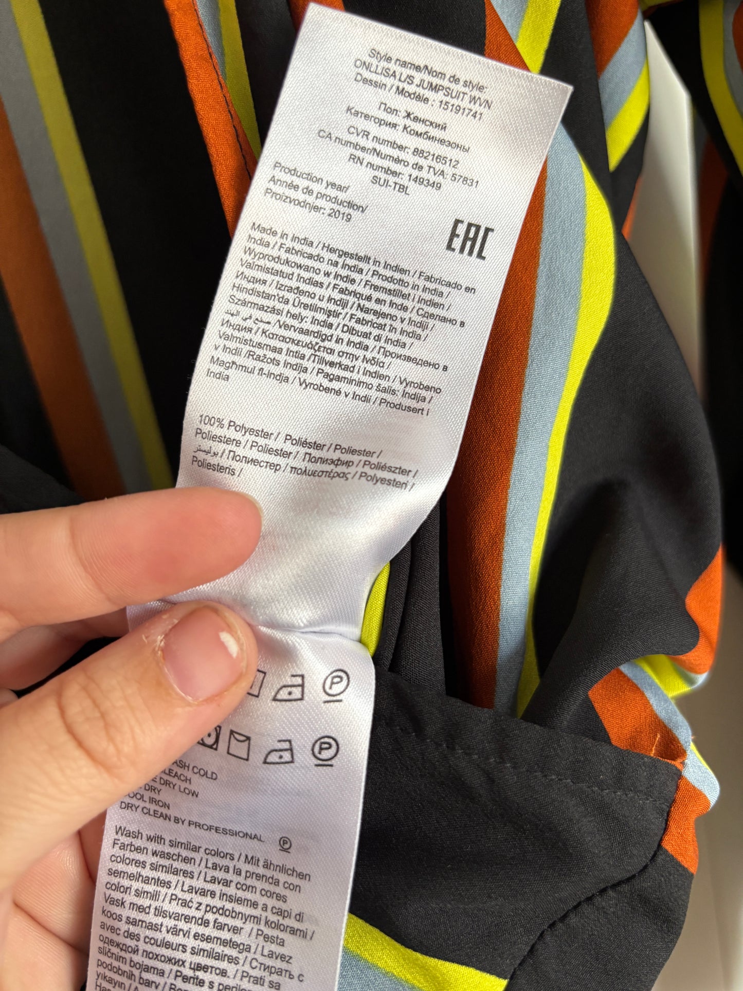 Zwarte gestreepte jumpsuit