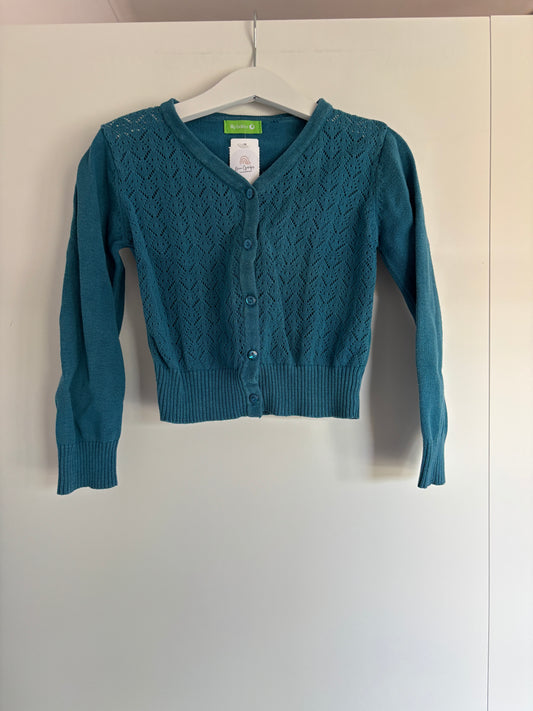 Blauwgroene cardigan