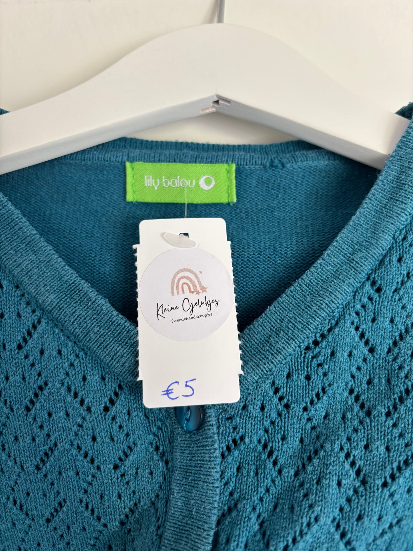 Blauwgroene cardigan