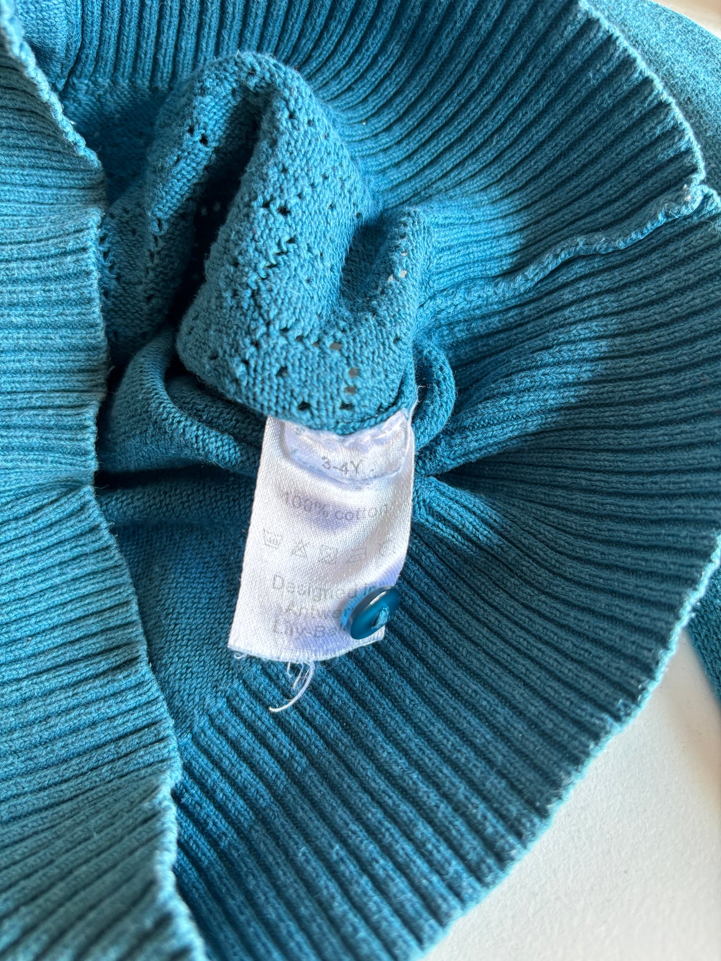 Blauwgroene cardigan