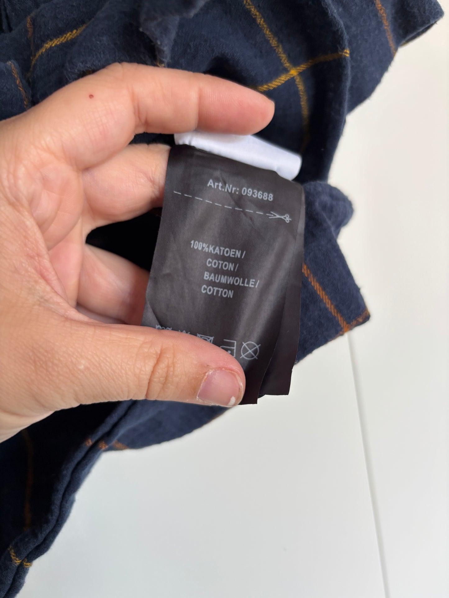 Marineblauwe geruite jurk