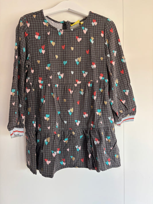 Donkergrijs geruite jurkje