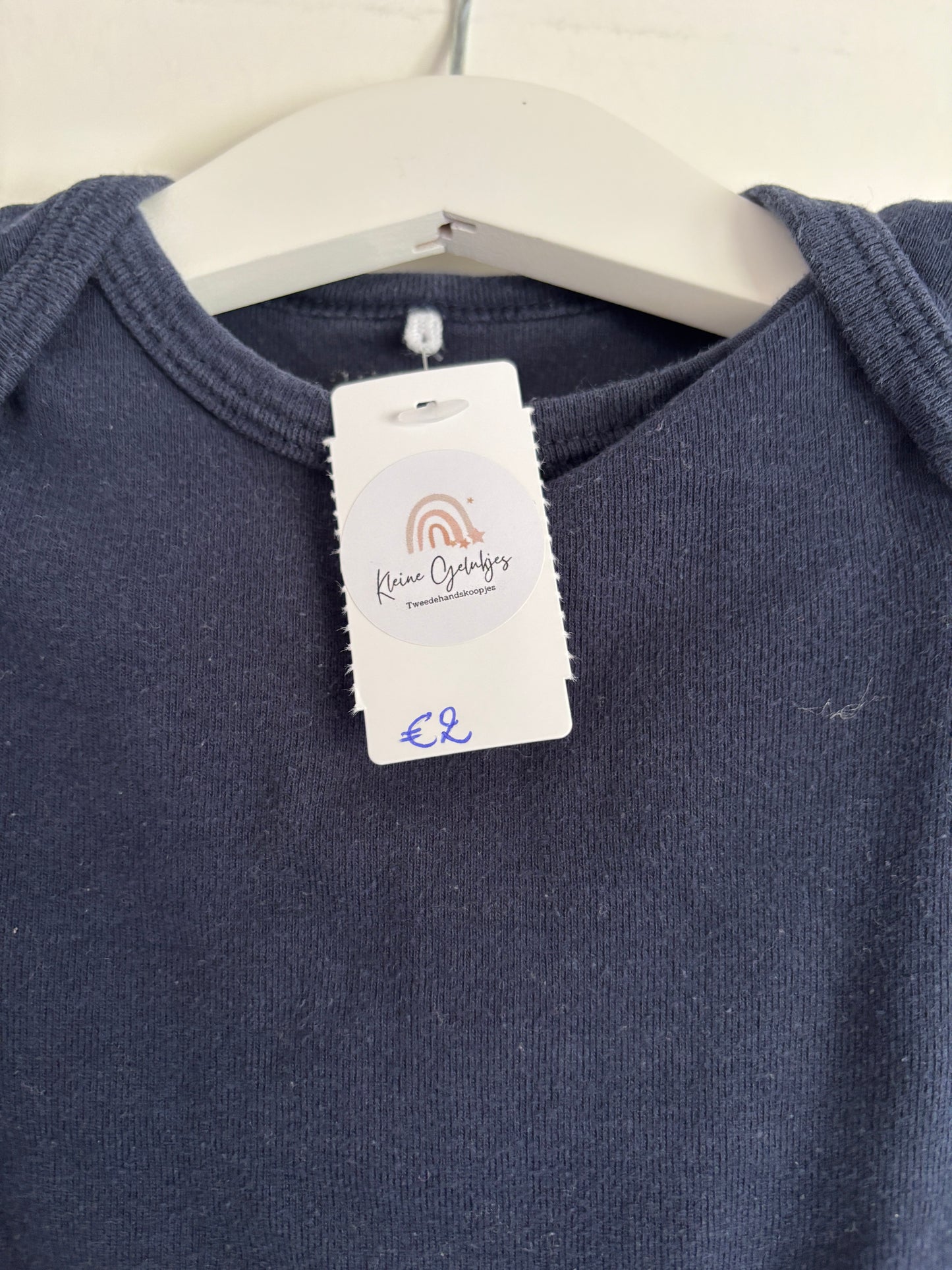 Marineblauwe romper met korte mouwen