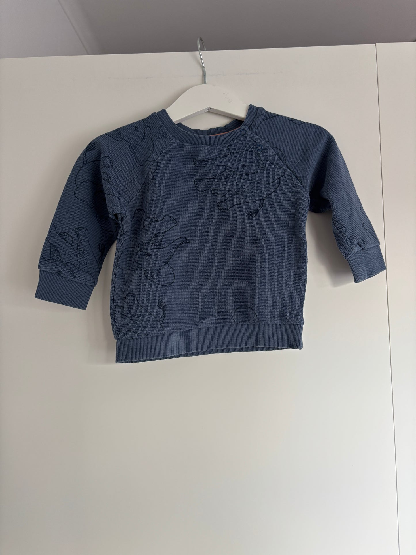 Blauwe trui met olifantjes