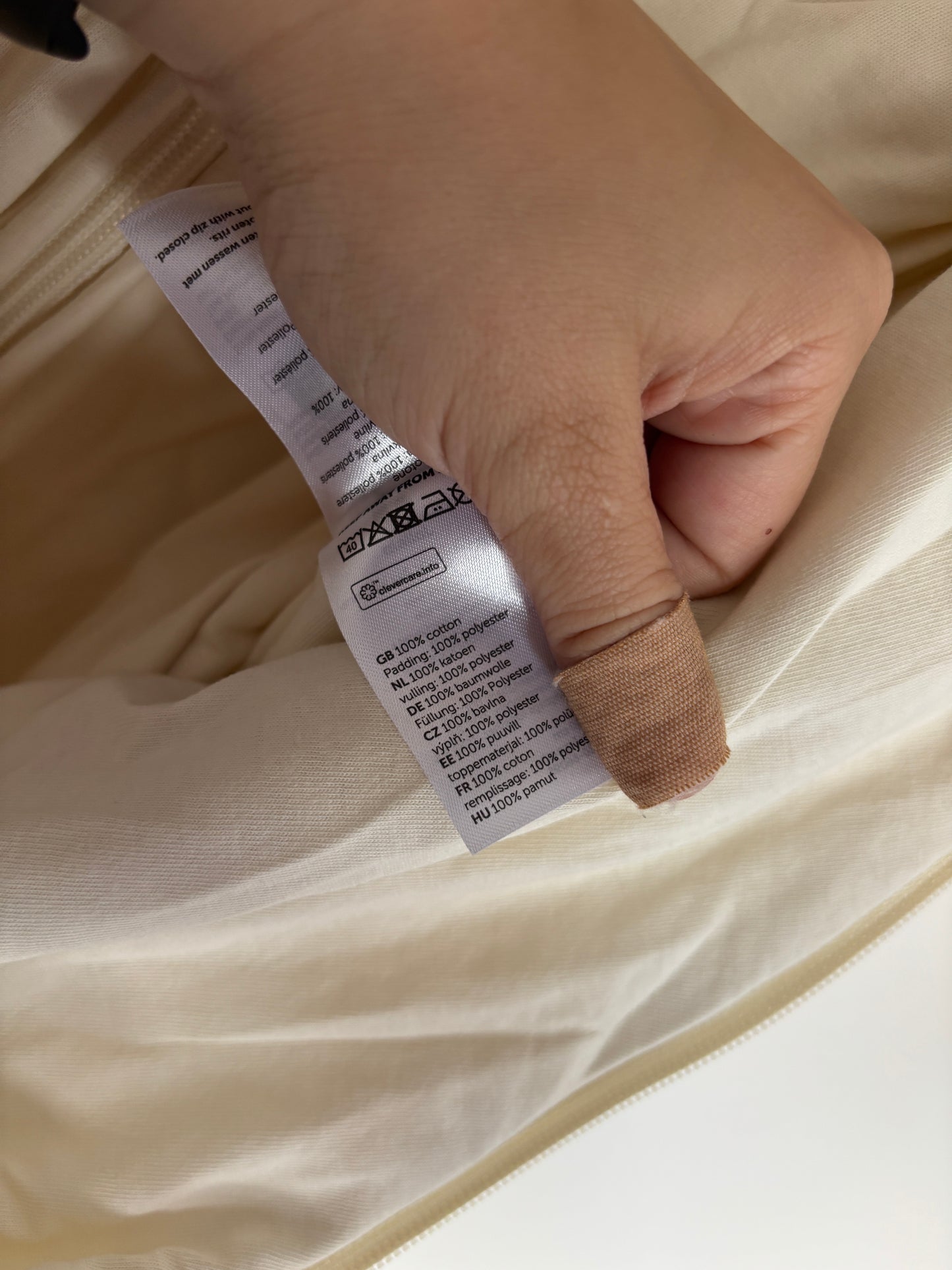 Crèmekleurige 4-seizoenen slaapzak met beertjes