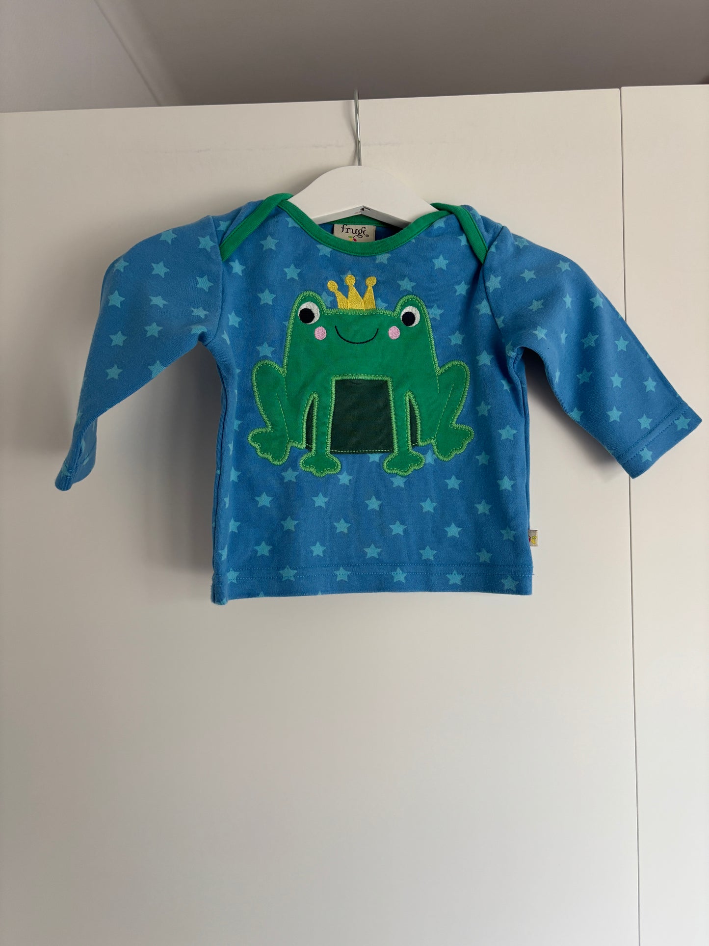 Blauwe longsleeve met kikker