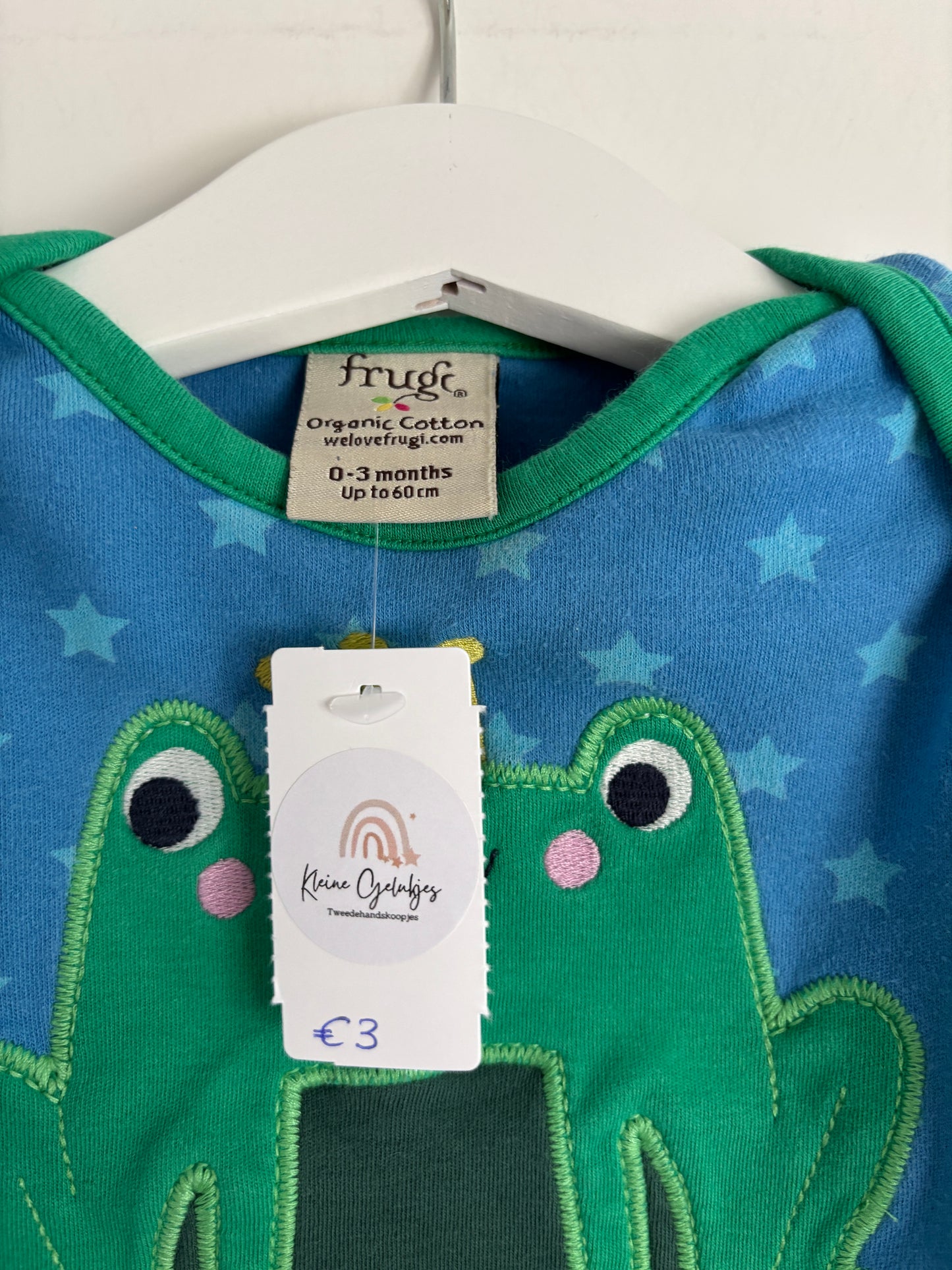 Blauwe longsleeve met kikker