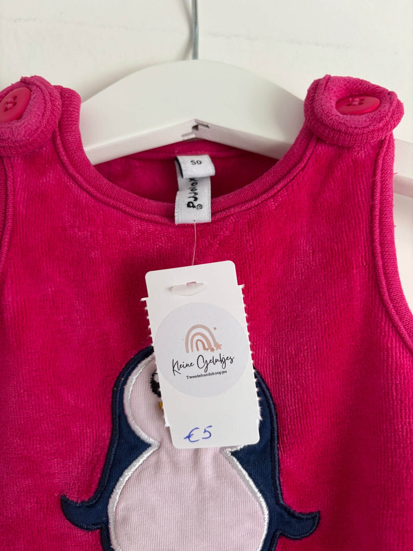 Roze boxpakje zonder mouwen