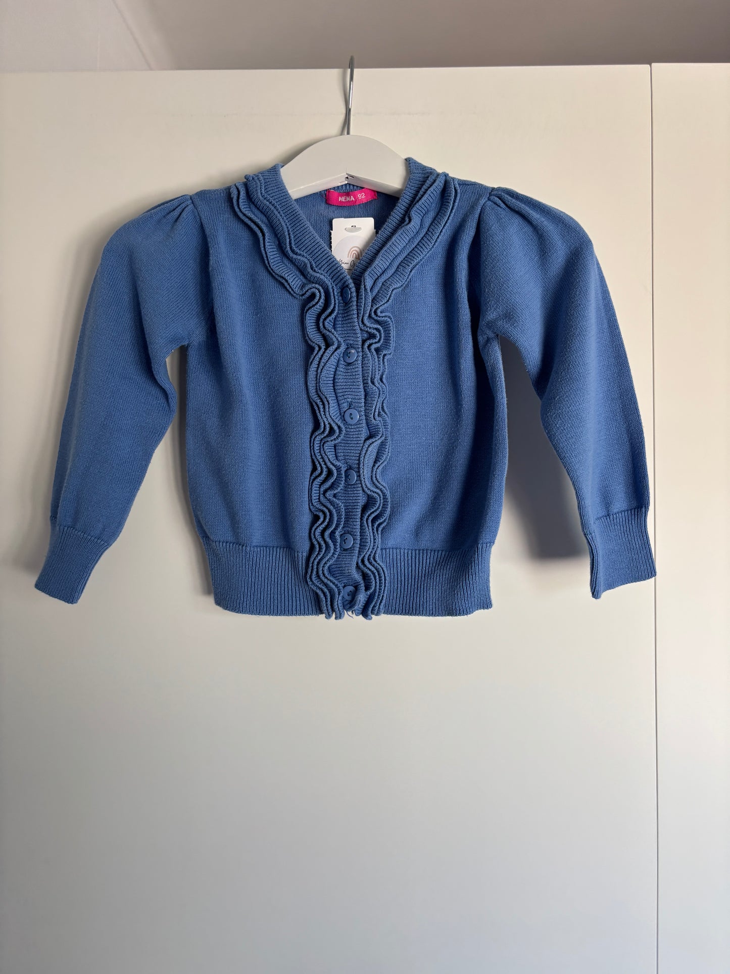 Blauwe cardigan